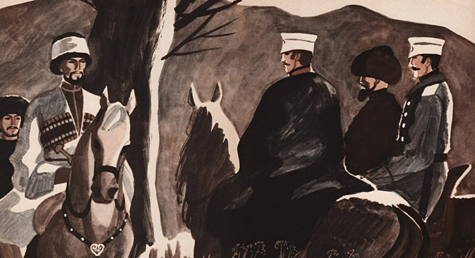 An illustration to Tolstoy's "Hadji Murat." Source: Baki Urmanche
