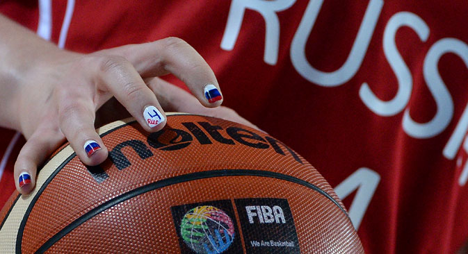 Russian team member Raisa Musina in the match against Russia at the 2015 FIBA U19 Women's World Championship. Source: RIA Novosti / Alexey Filippov