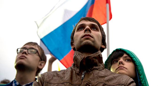 Opposition supporters attend a rally in Moscow. Source: AP