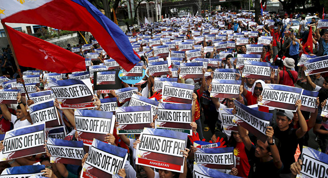 The Philippines turns to Russia to help ease tensions in the Asia-Pacific. Source: Reuters