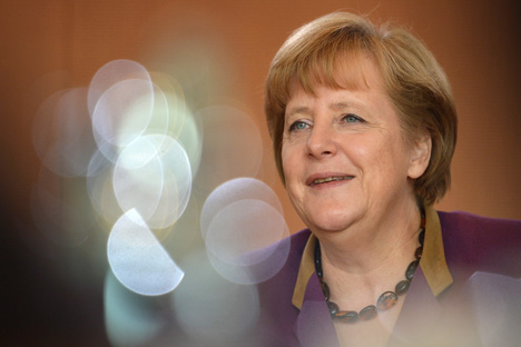 Angela Merkel llega a Moscú. Fuente: AP