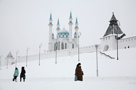 El famoso Kremlin azul y blanco de Kazan. Fuente: PhotoXpress