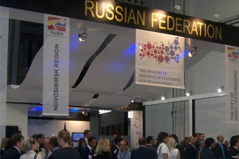 Stand de la Federación de Rusia en el Barcelona Meeting Point. Foto de Maite Montroi.