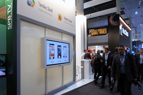 Stand de Yandex en el Mobile World Congress. Fuente: Maite Montroi