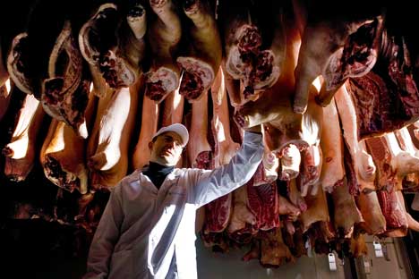 A Rússia está considerando a hipótese de decretar embargo à carne espanhola Foto: Kommersant