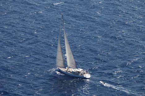 El velero "Scorpius" durante su expedición. Fuente: Servicio de prensa