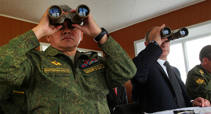 El ministro de Defensa, Serguéi Shoigu con el presidente de Rusia, Vladímir Putin. Fuente: Mil.ru
