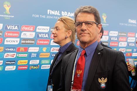 O treinador da seleção russa, Fabio Capello, comemorou a exclusão da Rússia dos chamados “grupos da morte” Foto: AP.