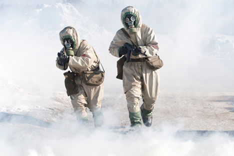 Atualmente, o arsenal de armas químicas sírio consiste de estoques de gás de mostarda, sarin e gases tóxicos extremamente poderosos Foto: Pável Lissits/RIA Nóvosti