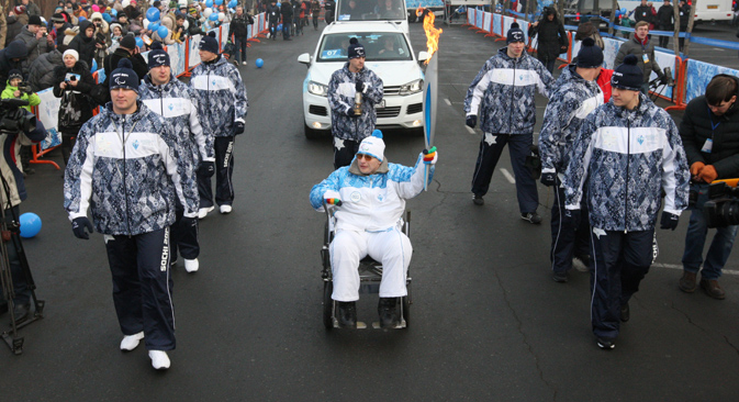 El 7 de marzo comienzan los Juegos Paralímpicos en Sochi. Ahora comienzan los relevos que recorrerán gran parte de Rusia. Fuente: Ria Novosti / Vitali Ankov