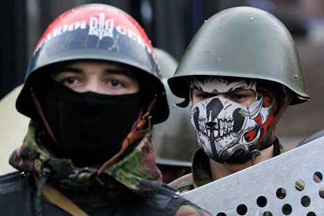 Partidarios del movimiento neofascista Sector de Derechas. Fuente: Reuters