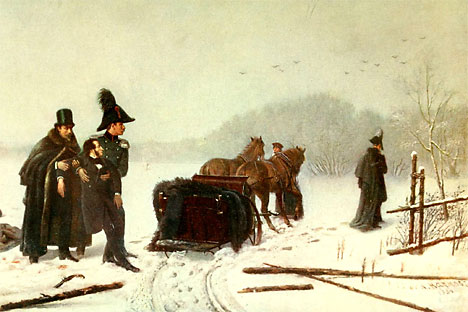Duelo entre Alexander Pushkin y Georges d'Anthès. A. Naúmov. 1884.