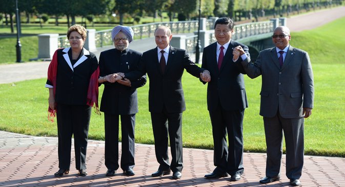 Los líderes del grupo BRICS durante la cumbre del G20 celebrada en San Petersburgo el año pasado. Fuente: RG
