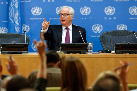 Entrevista a Vitali Churkin, representante permanente de Rusia en la ONU. Fuente: Reuters