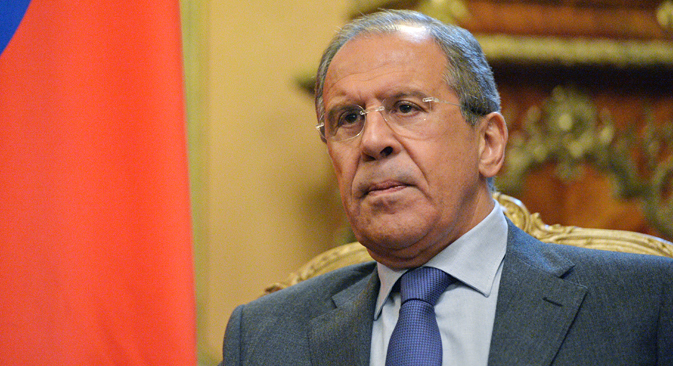El ministro de Asuntos Exteriores Serguéi Lavrov. Fuente: Vladímir Pesnya/RIA Novosti.