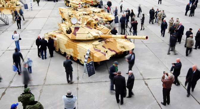 Un tanque 'Terminator' BMPT en la Feria de equipamiento militar de Nihzni-Taguil. Fuente: Serguéi Mámontov/RIA Novosti.