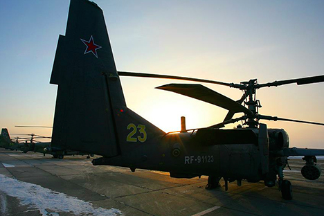 Modelo Ka-52 serve perfeitamente para uso em terreno montanhoso Foto: Ministério da Defesa Russo