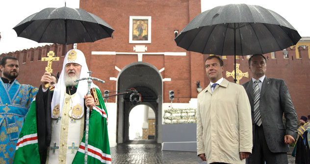 Ses six derniers mois, l’Église othodoxe russe s’est beaucoup trouvée impliquée dans la vie politique du pays. Crédit photo : Itar-Tass