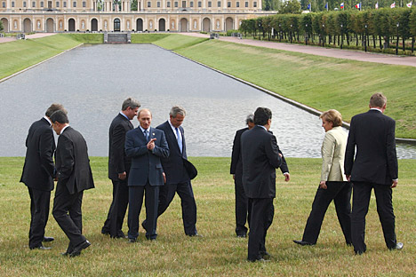 Le concept de sécurité énergétique adopté lors du sommet de Saint-Pétersbourg en 2006 supposait que tous les participants du G8 devraient tourner autour de la Russie. Crédit photo : Kommersant Photo