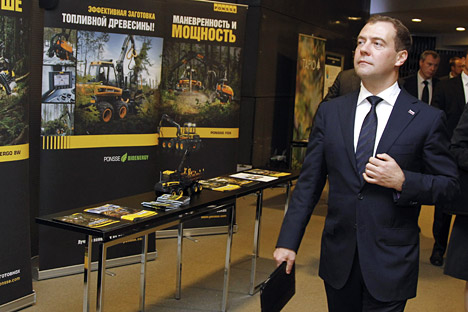 Dmitri Medvedev lors de sa visite en Finlande le 14 novembre. Crédit : Dmitri Astakhov / RIA Novosti