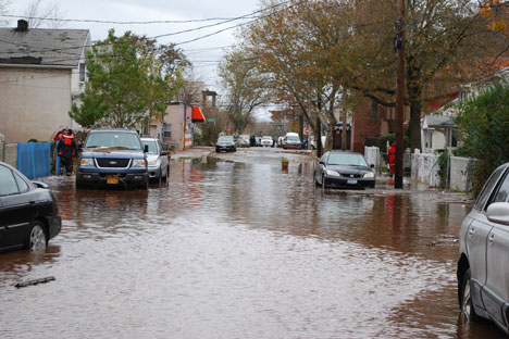 Les conséquences du le passage de l'ouragan Sandy. Crédit : Ilya Galak