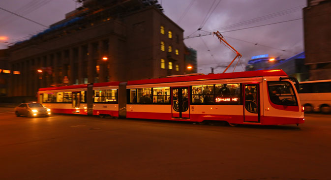 La tramway à grande vitesse à Saint-Pétersbourg. Crédit : Itar-Tass