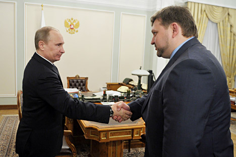 Vladimir Putin and Gov. Nikita Belykh of Kirov Region. Source: Aleksey Nikolsky / RIA Novosti.