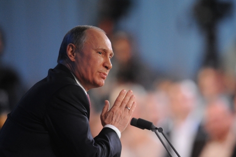 Vladimir Poutine a interdit l'ouverture de filiales de banques étrangères en Russie. Crédit : Itar-Tass