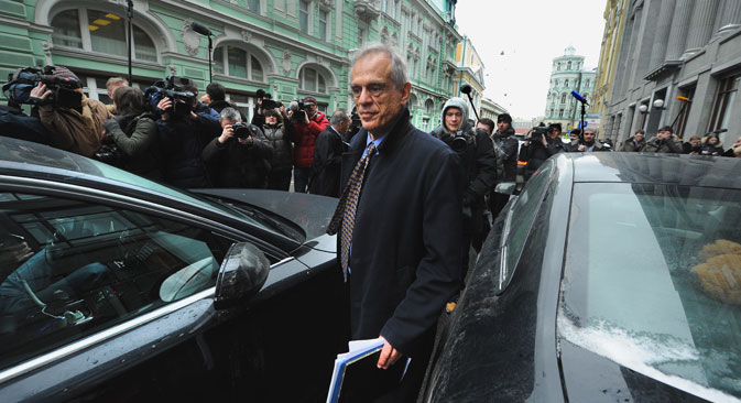 Le ministre chypriote des Finances Michael Sarris lors de sa visite à Moscou le 20 mars dernier. Crédit photo : AFP / EastNews