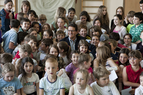 Invité à l’occasion des festivités pour les 40 ans de l’école, Capello a raconté aux jeunes ses débuts à la Spal. Crédit : Kirill Lagoutko