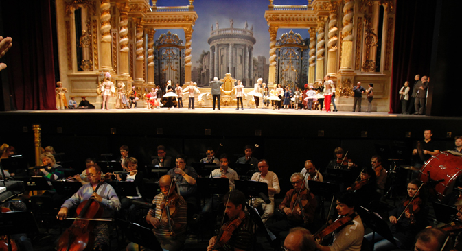 La répétition du ballet La Belle au Bois Dormant sur la scène du théâtre du Bolchoï. Crédit : PhotoXPress
