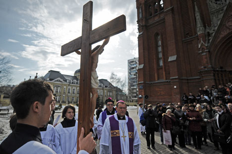 L'archevêque de l’archidiocèse de la Mère de Dieu Paolo Pezzi en visite à Moscou. Crédit : Itar-Tass