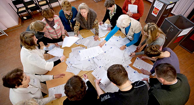 Cette année, pour les élections du maire de la capitale russe, 3 411 bureaux de vote fonctionneront. Crédit : Pavel Lissitsyne/RIA Novosti