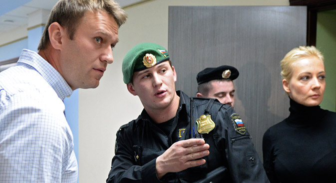 Mercredi dernier, Navalny a déclaré qu'il considère la peine avec sursis injustifiée et qu'il fera appel. Crédit : Maksim Bogodvid/RIA Novosti