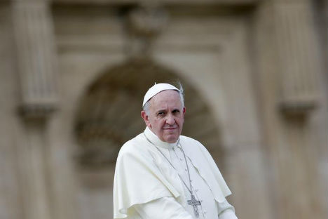 Avant de le quitter, le Pape a demandé au président russe de transmettre ses meilleurs vœux au patriarche Cyrille. Crédit : Reuters