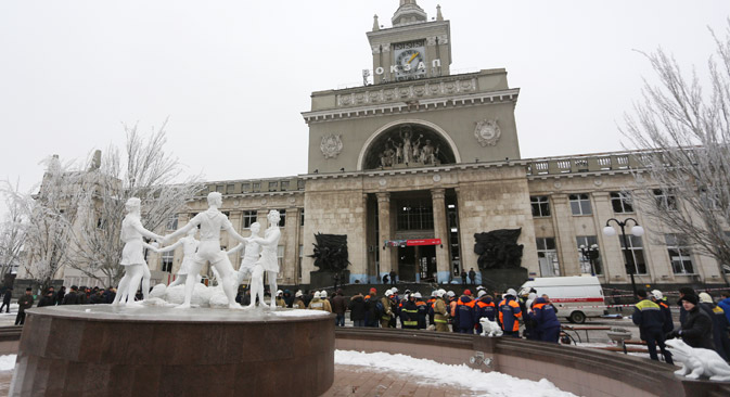 Les victimes se trouvaient autour du portique au moment de l'explosion. Crédit : RIA Novosti