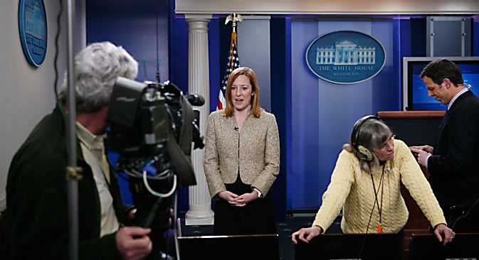 Jennifer Psaki, représentante officielle du Département d'État. Crédit photo : AP