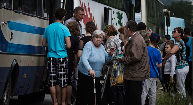 Il est désormais impossible d’évacuer la population civile vers la Russie car les routes sont exposées aux tirs. Crédit : Getty Images/Fotobank