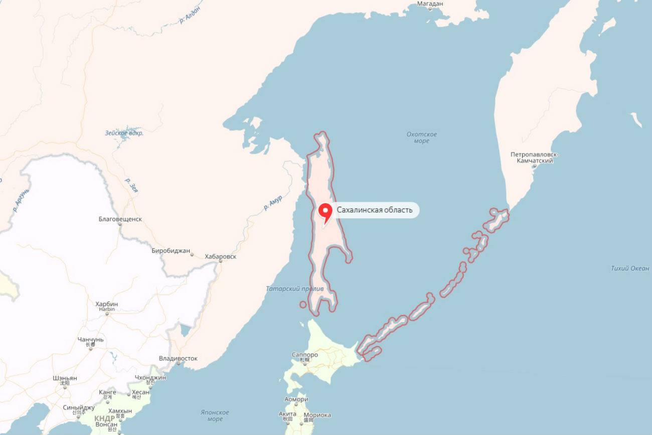 Pulau Sakhalin pada Yandex.Maps
