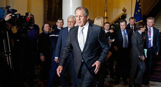 Šef ruske diplomacije Sergej Lavrov u Parizu. Kao pozitivan rezultat susreta promatrači navode činjenicu da situacija u Debaljcevu za Zapad nije bila dovoljan temelj za prekid minskog procesa. Izvor: Reuters
