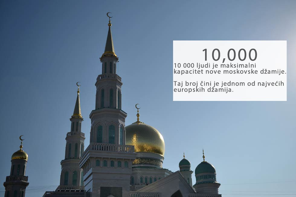Velika džamija u Meki (Saudijska Arabija) je najveći islamski hram, koji može posjetiti istovremeno 4 milijuna vjernika. To je 400 puta više od moskovske džamije.