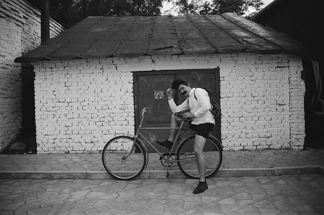 Dmitry Gavrilov na biciklu.