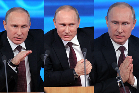 Ada banyak interpretasi terhadap cara seseorang menyapa dan disapa pejabat Kremlin di depan umum, tapi satu hal yang pasti: maknanya sangat penting. Kredit: RG / Collage oleh RBTH