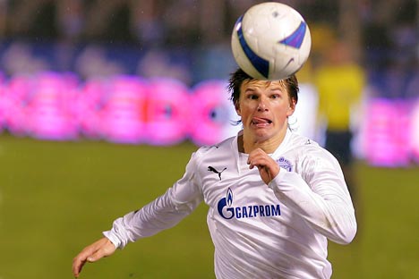 Pemain klub sepakbola Zenit Saint Petersburg, Andrey Arshavin. Kredit: Photoshot/Vostock Photo