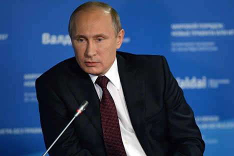 Putin menekankan bahwa upaya berbicara dengan Rusia melalui bahasa ‘pakasaan’ adalah tindakan yang sia-sia. Foto: Mikhail Voskressenski/RIA Novosti