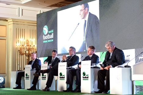 Konferensi World Football Forum yang baru saja selesai diselenggarakan di Moskow hendak melihat sejauh mana persiapan Rusia untuk menjadi tuan rumah Piala Dunia 2018 mendatang. Foto: Vladimir Astapkovich/RIA Novosti
