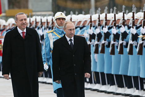 Para pengamat berpendapat bahwa perundingan Putin dengan Recep Erdogan di Ankara berlangsung pada momen yang menguntungkan Rusia. Foto: Konstantin Zafargen/Rossiyskaya Gazeta