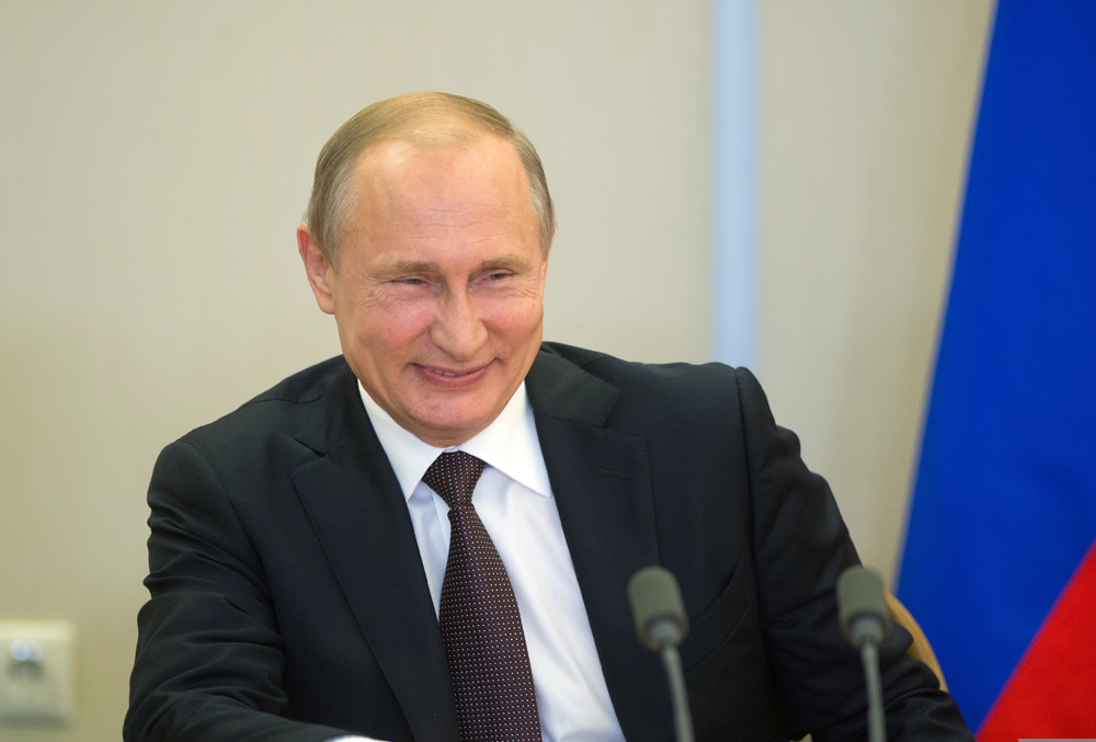 Auch bei offiziellen Anlässen neigt der russische Präsident zu Scherzen.