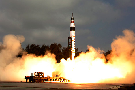 Agni-V is an intercontinental ballistic missile developed by the Defence Research and Development Organisation (DRDO) of India. On 19 April 2012 at 8.07 am, the Agni V was successfully test-fired by DRDO from Wheeler Island off the coast of Odisha. S