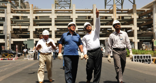 Tatarstan’s President Rustam Minnikhanov (first from the left) during his visit to RIL refinery in Jamnagar, Gujarat. Press Photo